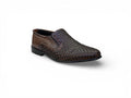 Metro Men's Tan Handwoven Leather Party Moccasins.
