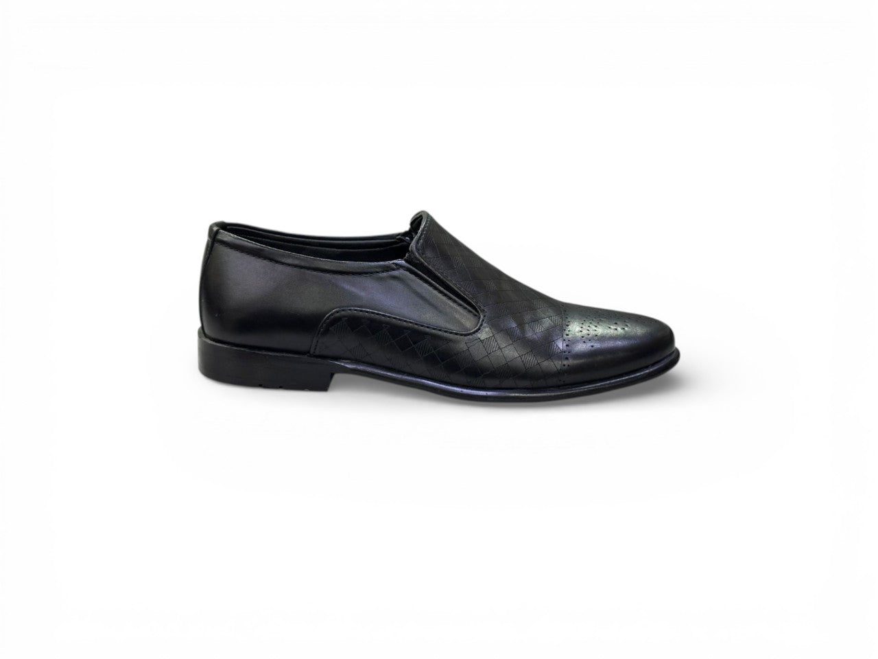 LA MARCA Men's Premium Leather Woven-Design Formal Slip-On Shoes.