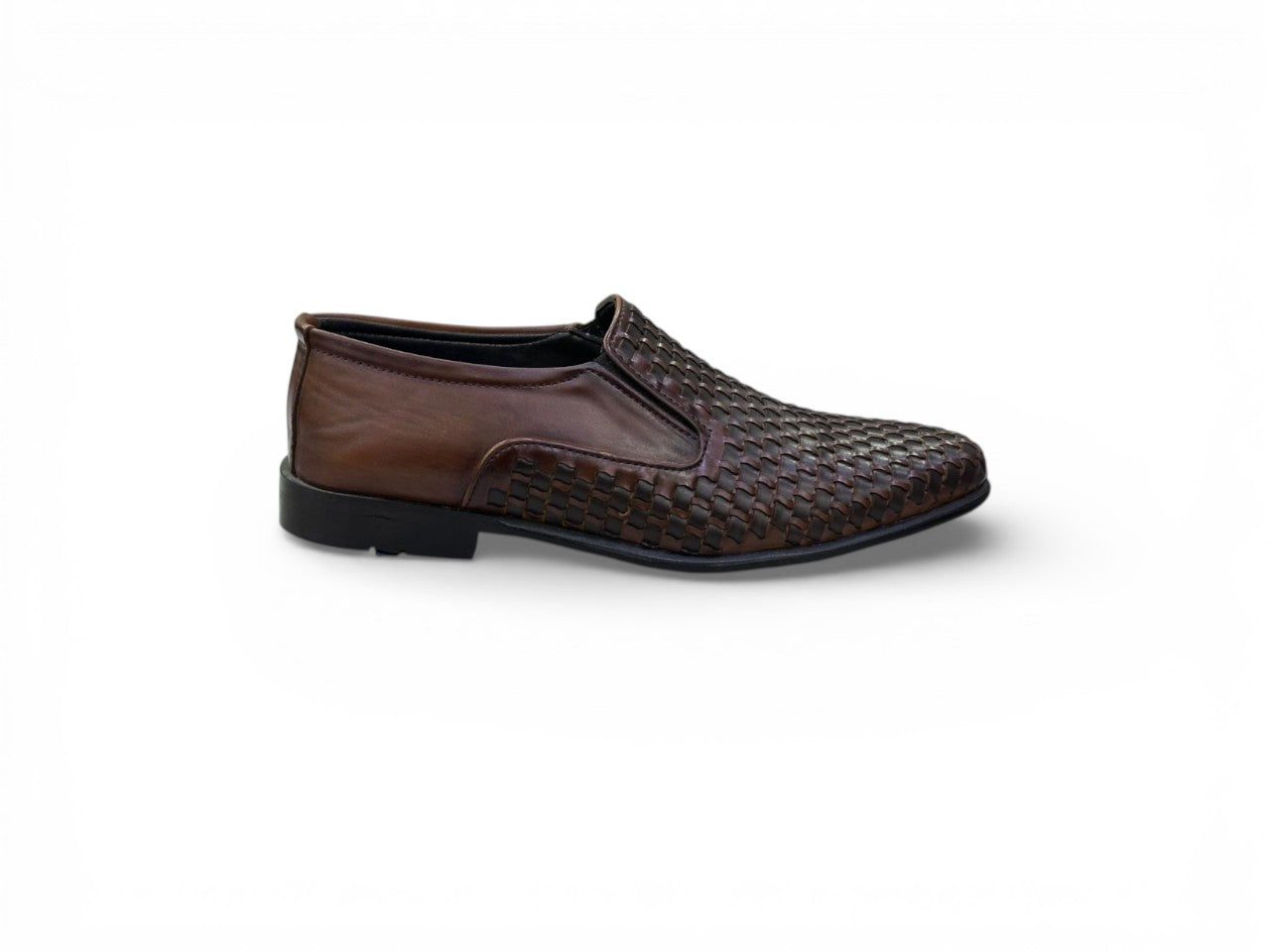 Metro Men's Tan Handwoven Leather Party Moccasins.