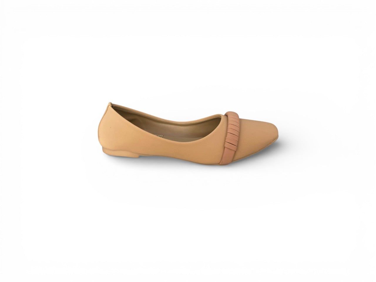 Tan Pointed-Toe Pumps with Ribbed Vamp