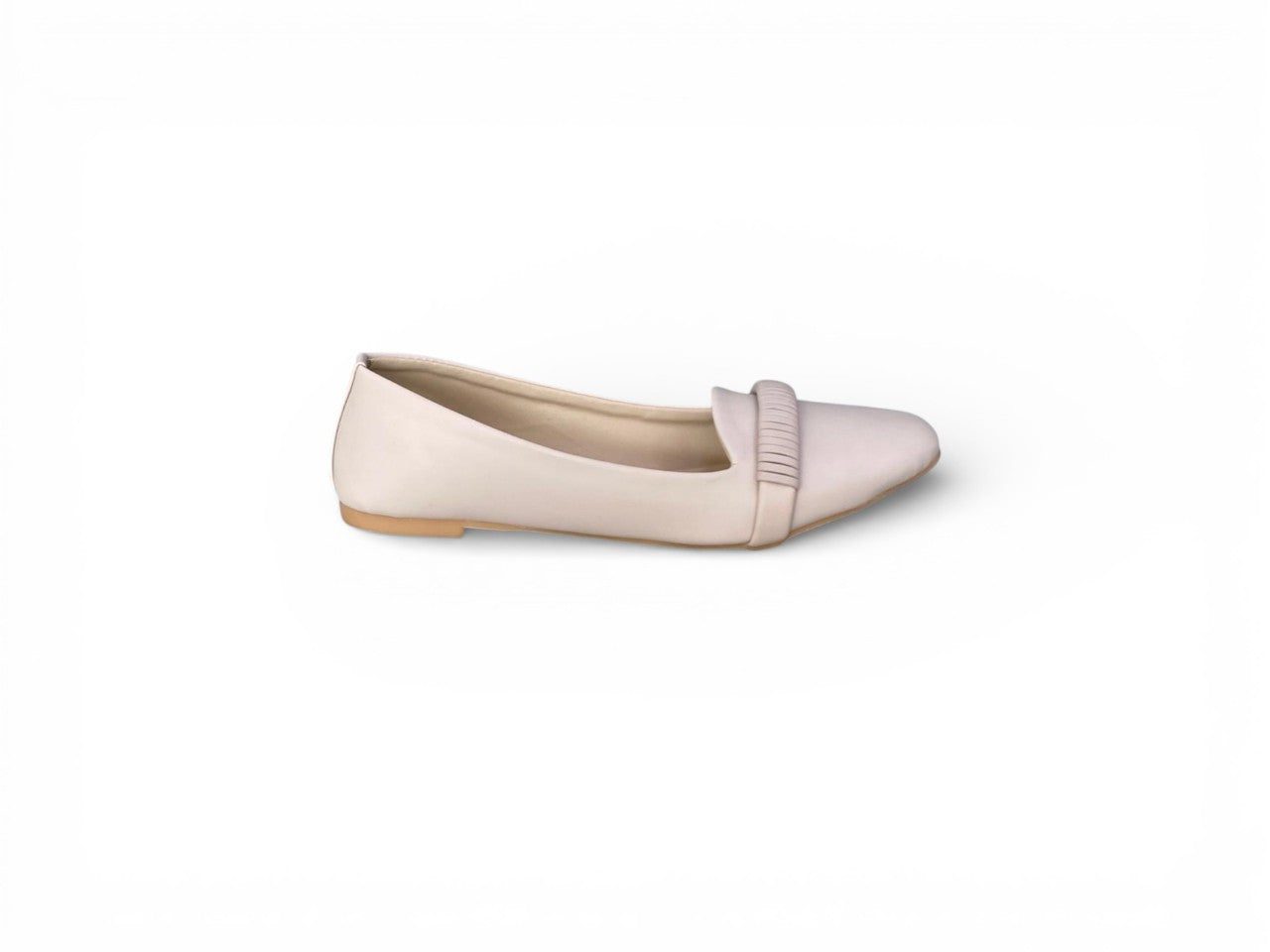 Tan Pointed-Toe Pumps with Ribbed Vamp