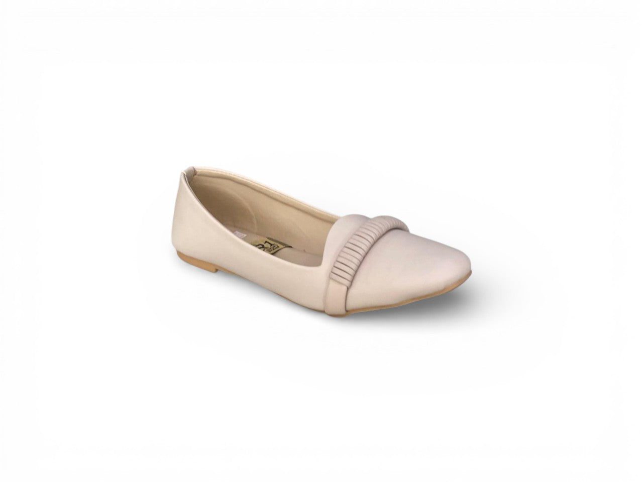Tan Pointed-Toe Pumps with Ribbed Vamp
