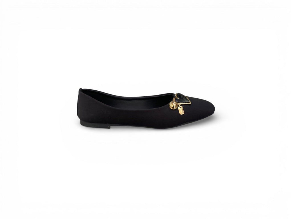 The Sapphire Heart: Elegant Gold-Buckle Pumps