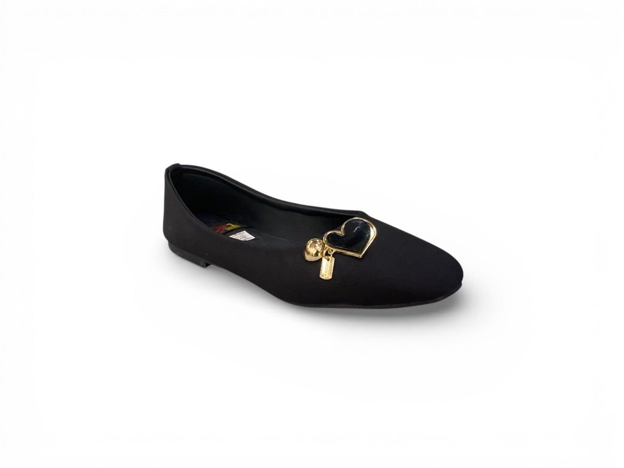 The Sapphire Heart: Elegant Gold-Buckle Pumps