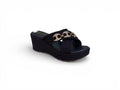 Sophisticated Golden Link Platform Wedges