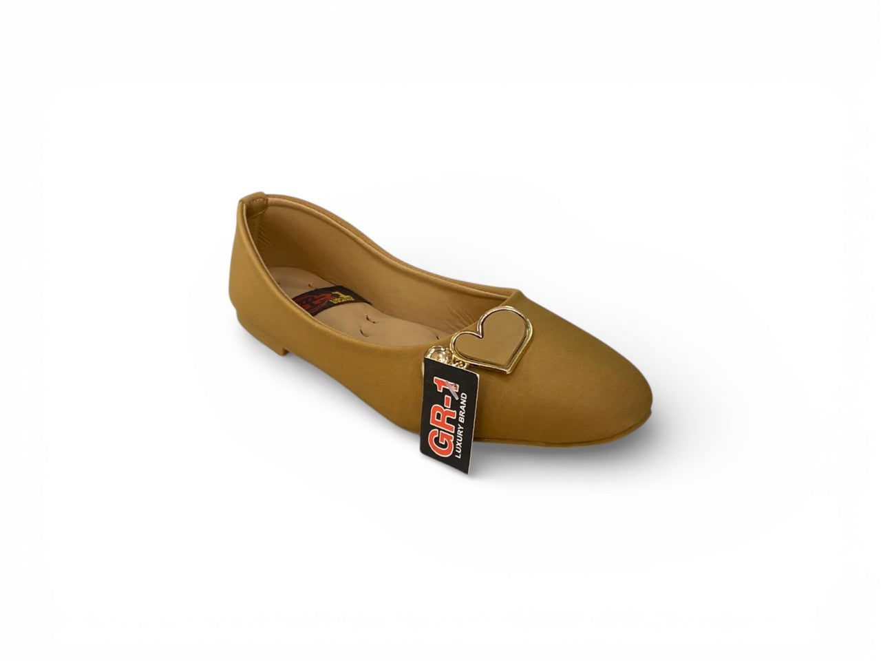 The Sapphire Heart: Elegant Gold-Buckle Pumps