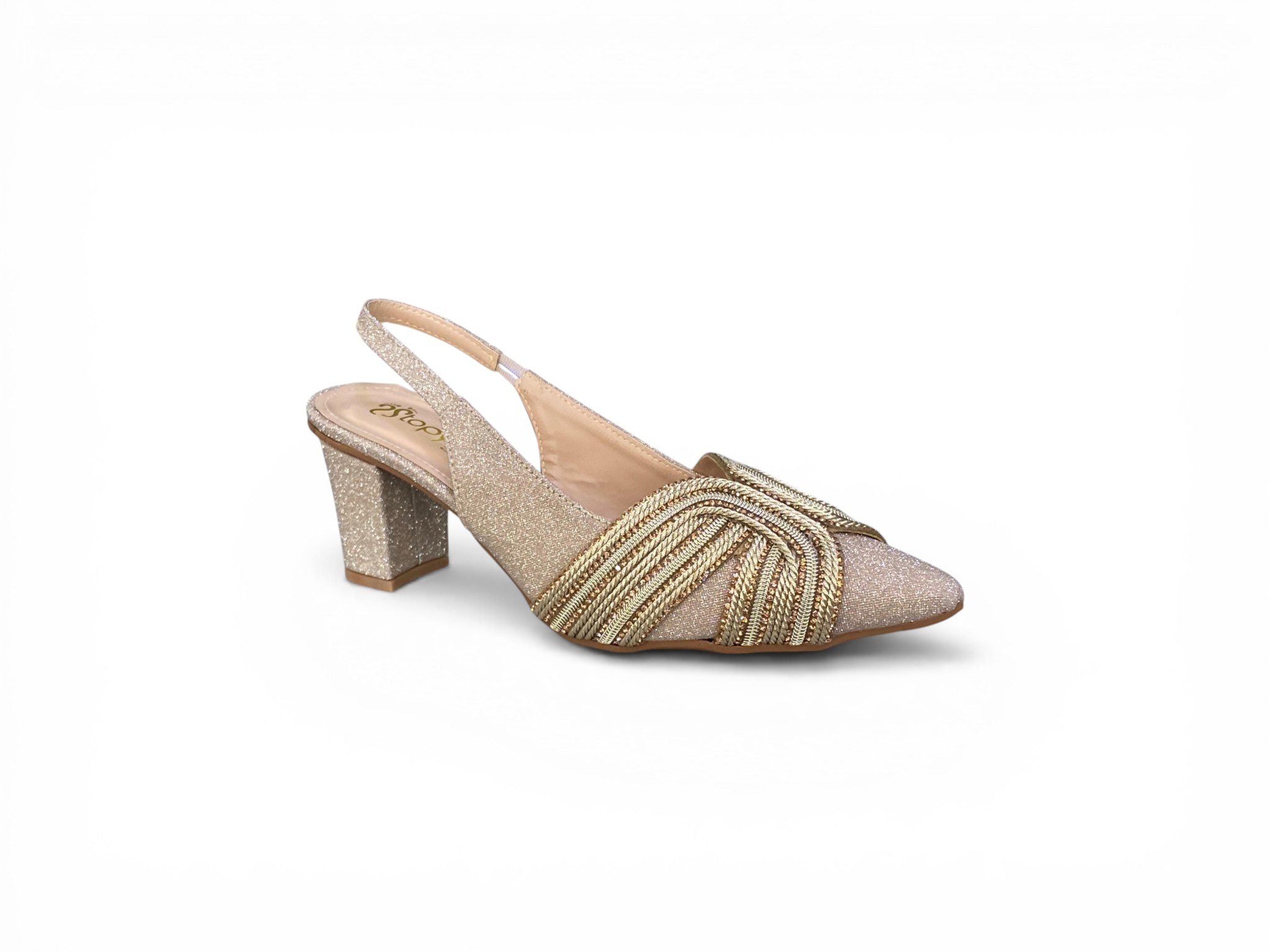 Sofia Woven Slingback – Navy/Black