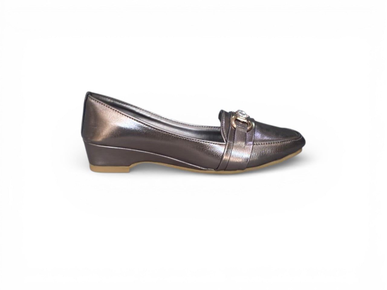 Metallic Square-Toe Bit Loafers