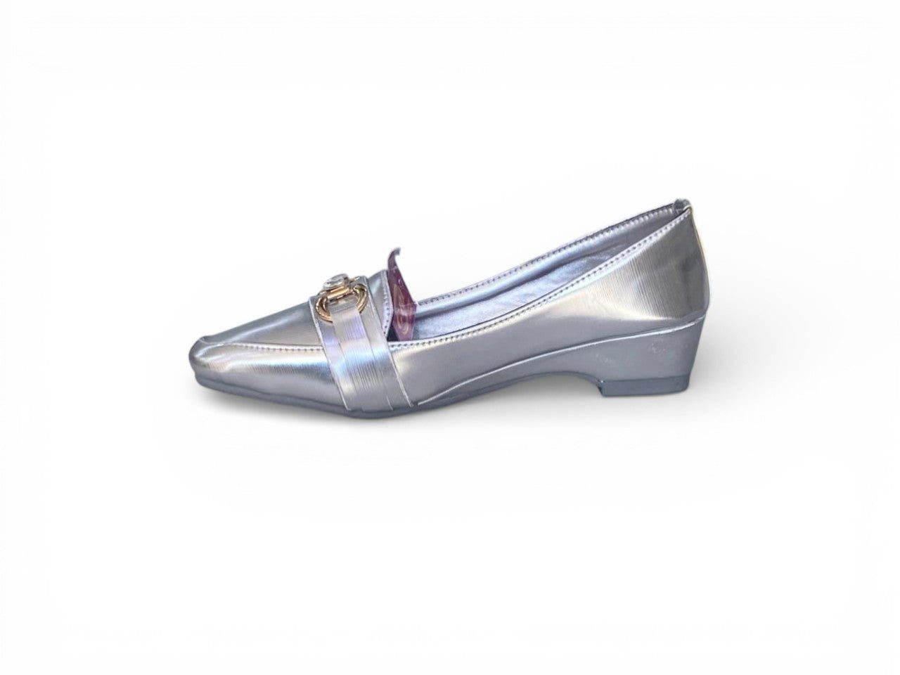Metallic Square-Toe Bit Loafers