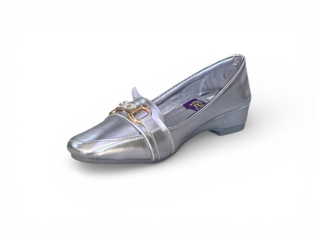 Metallic Square-Toe Bit Loafers
