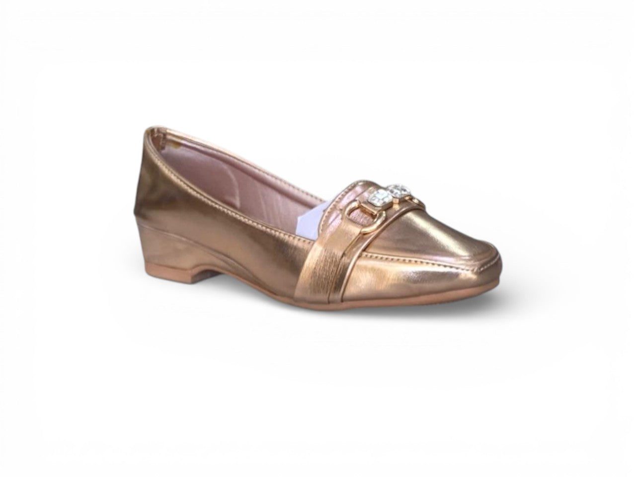 Metallic Square-Toe Bit Loafers