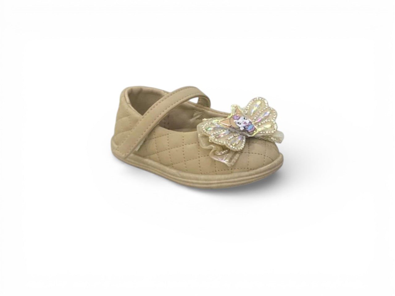 Elegant Quilted Floral Bow Party Pumps for Kids