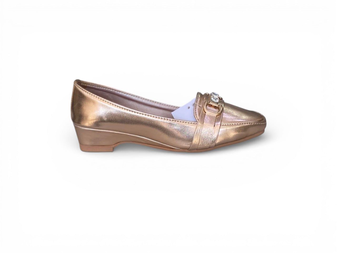 Metallic Square-Toe Bit Loafers