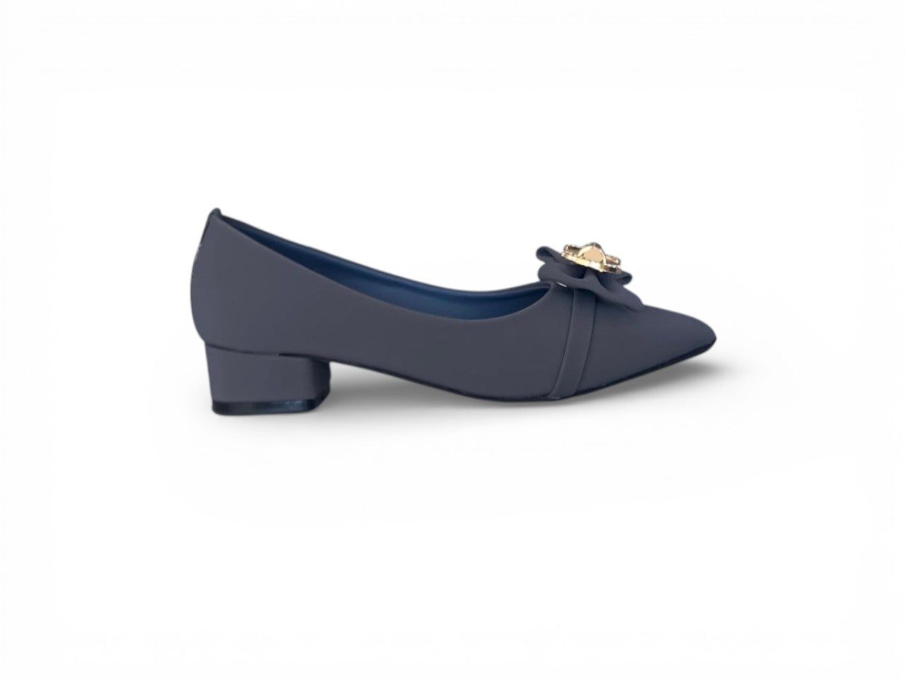 The Elegant Bow-Accented Block-Heel Pump