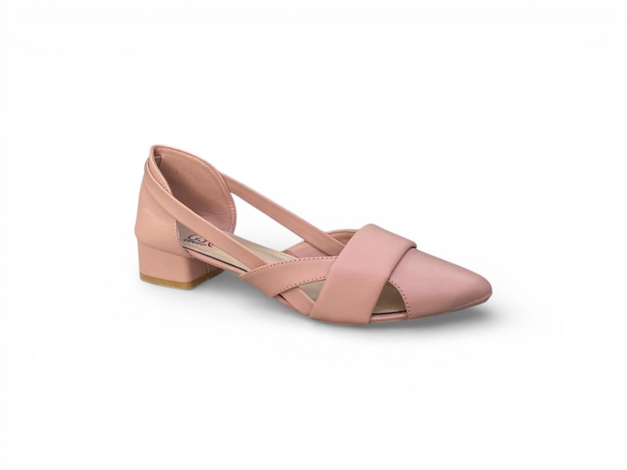 Low Block Heel Criss-Cross Strap Sandal