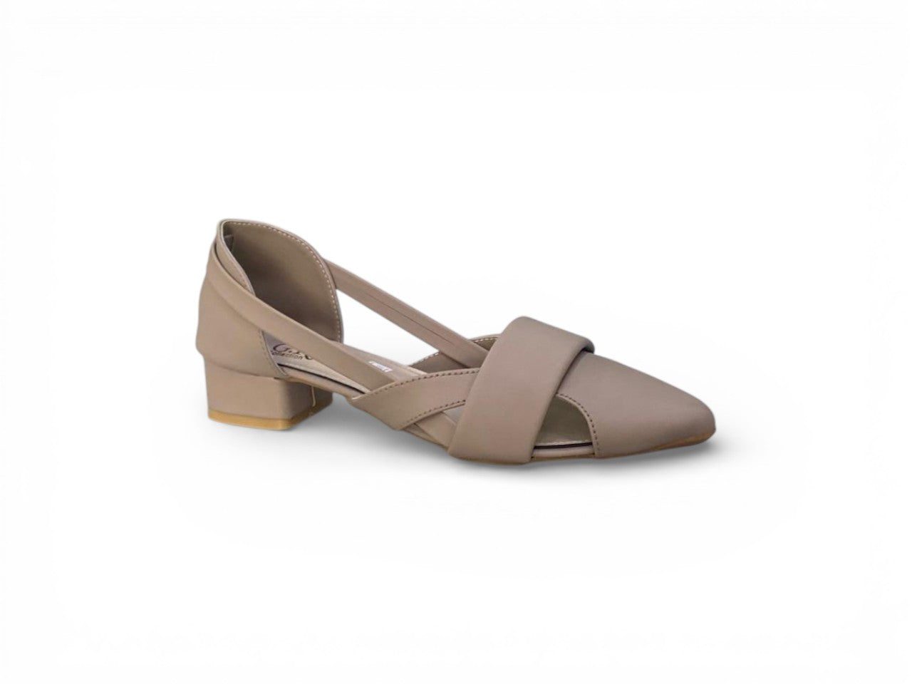 Low Block Heel Criss-Cross Strap Sandal