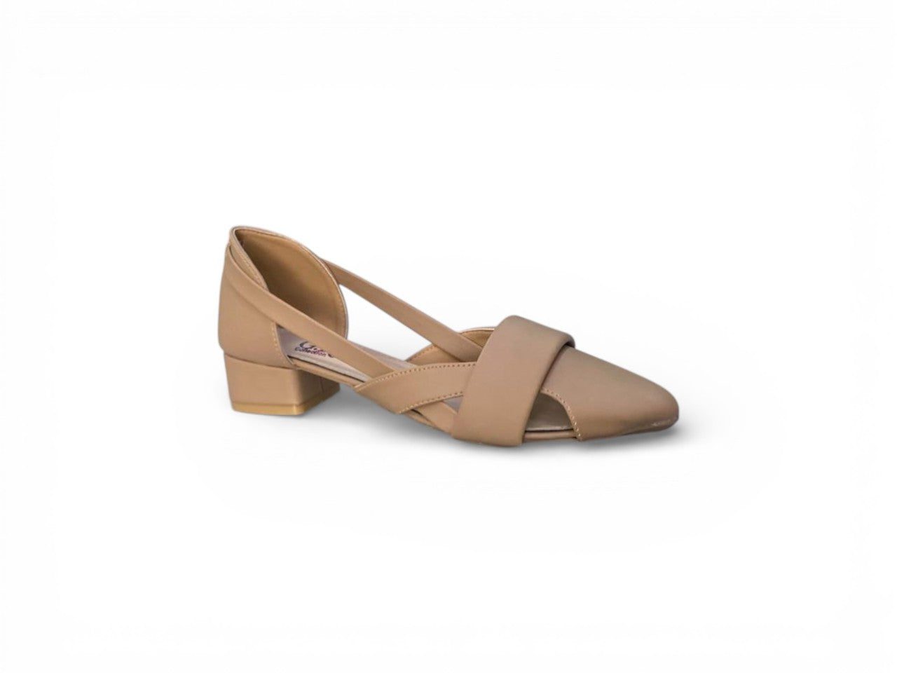 Low Block Heel Criss-Cross Strap Sandal
