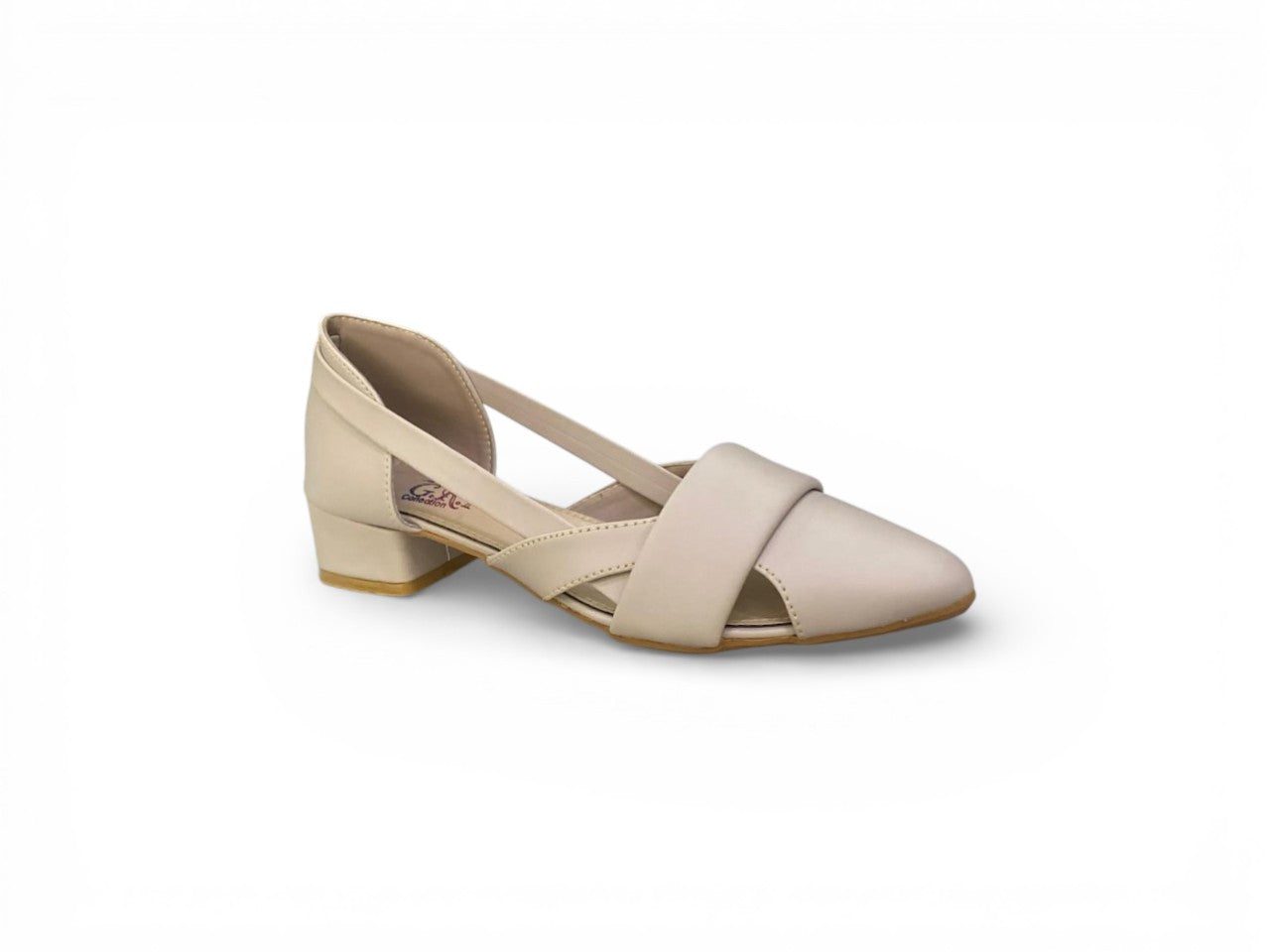 Low Block Heel Criss-Cross Strap Sandal