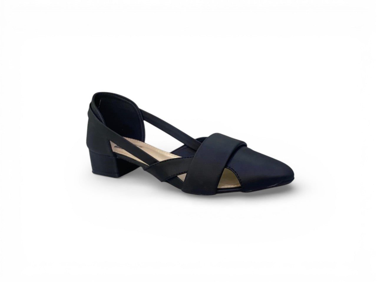 Low Block Heel Criss-Cross Strap Sandal