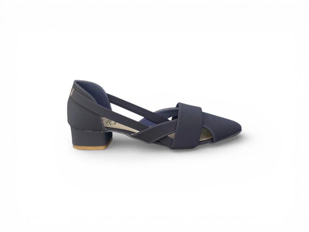 Low Block Heel Criss-Cross Strap Sandal