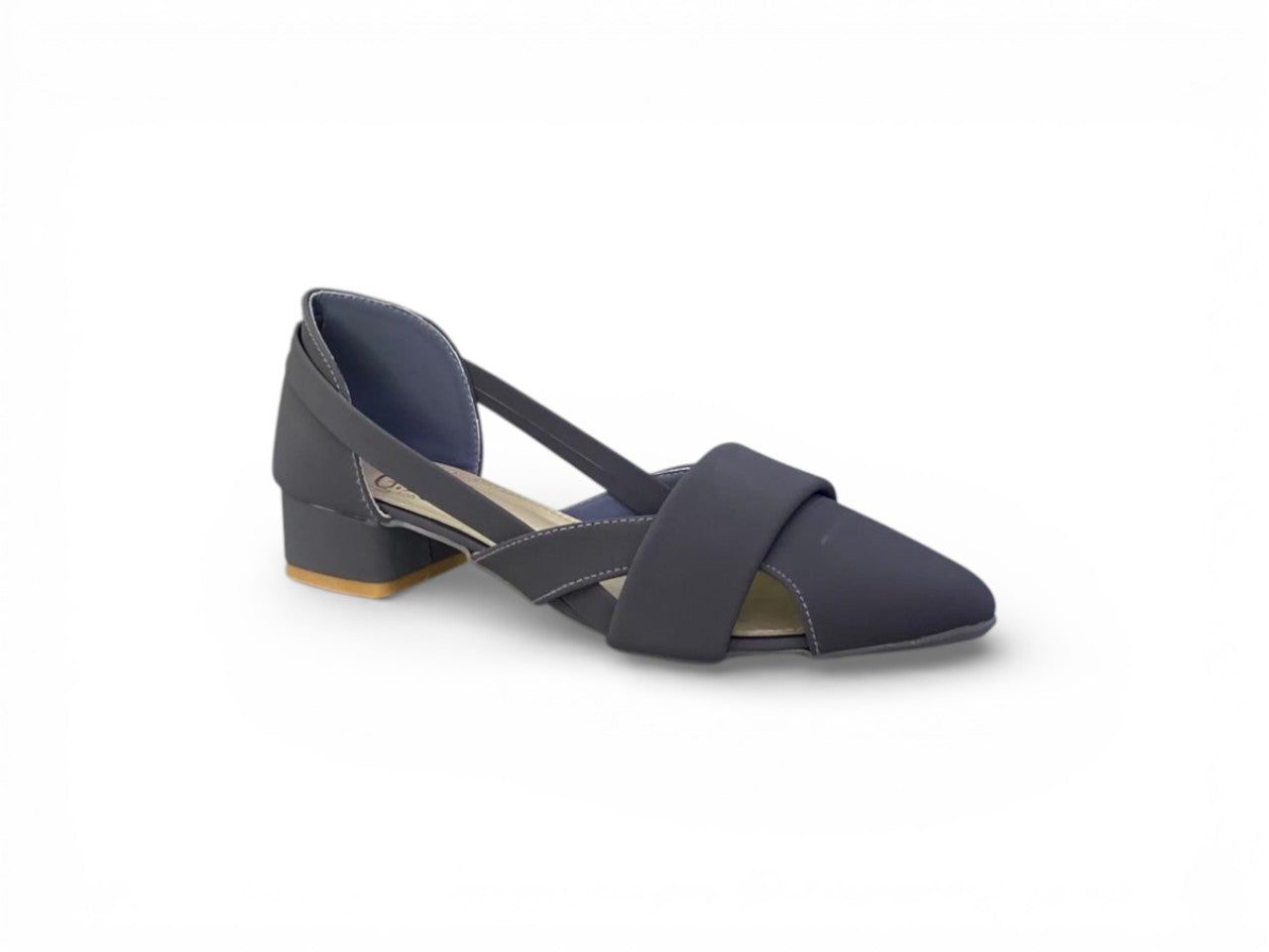 Low Block Heel Criss-Cross Strap Sandal