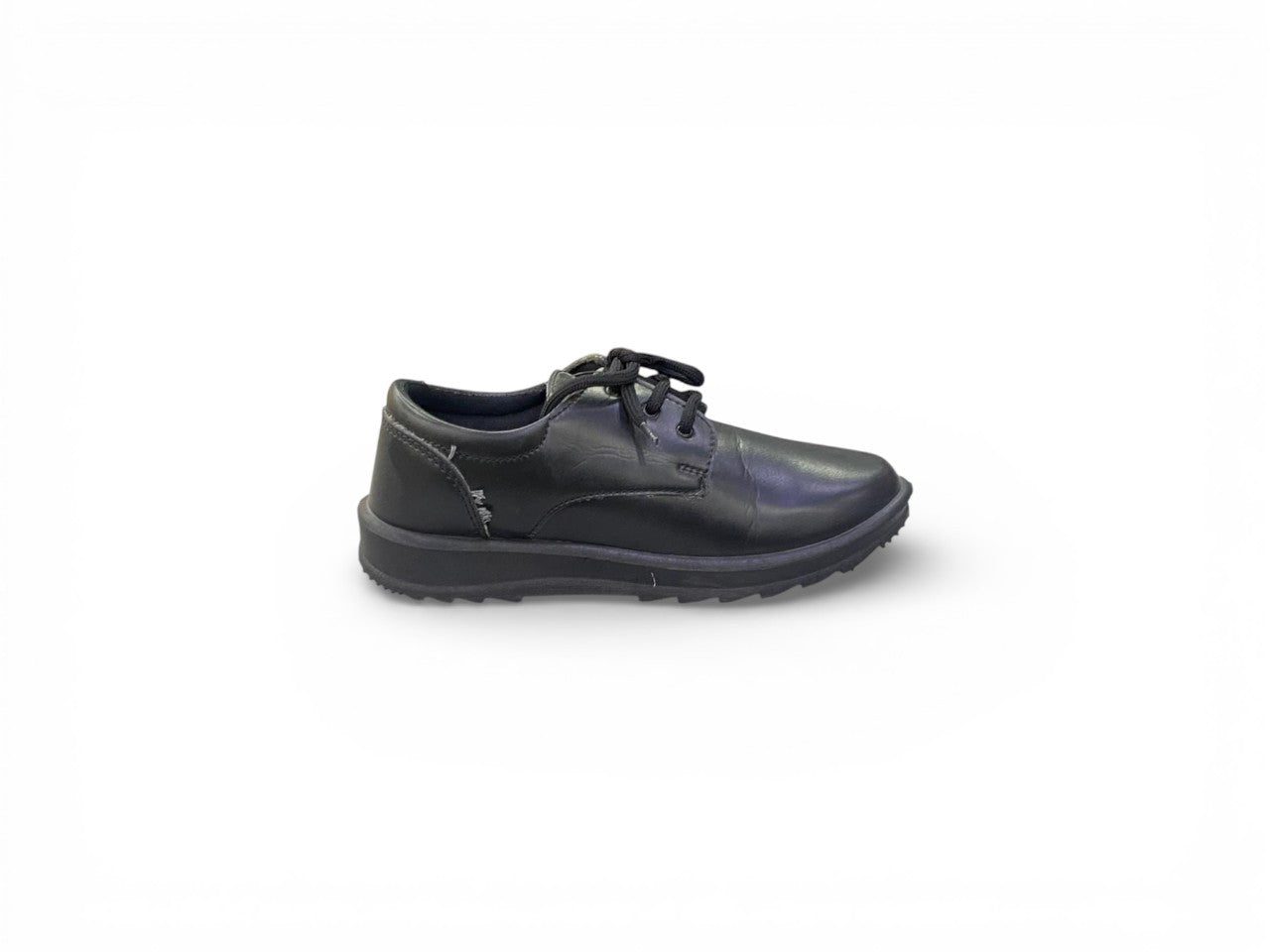 "Boys' Classic Black Lace-Up School Shoes".