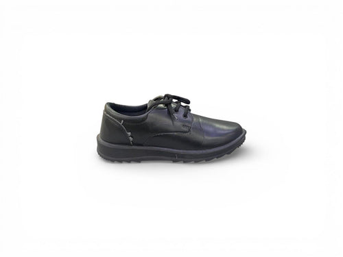 "Boys' Classic Black Lace-Up School Shoes".