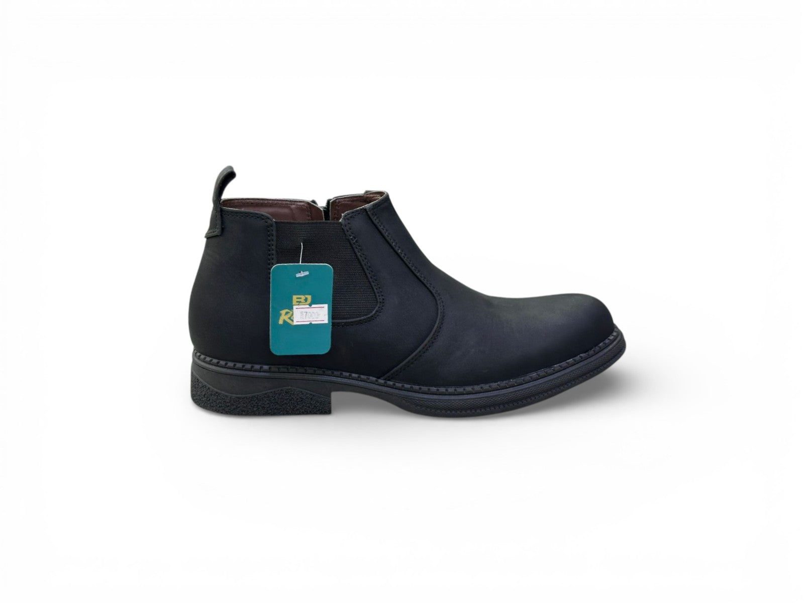 Classic Black Leather Side-Zip Chelsea Boots