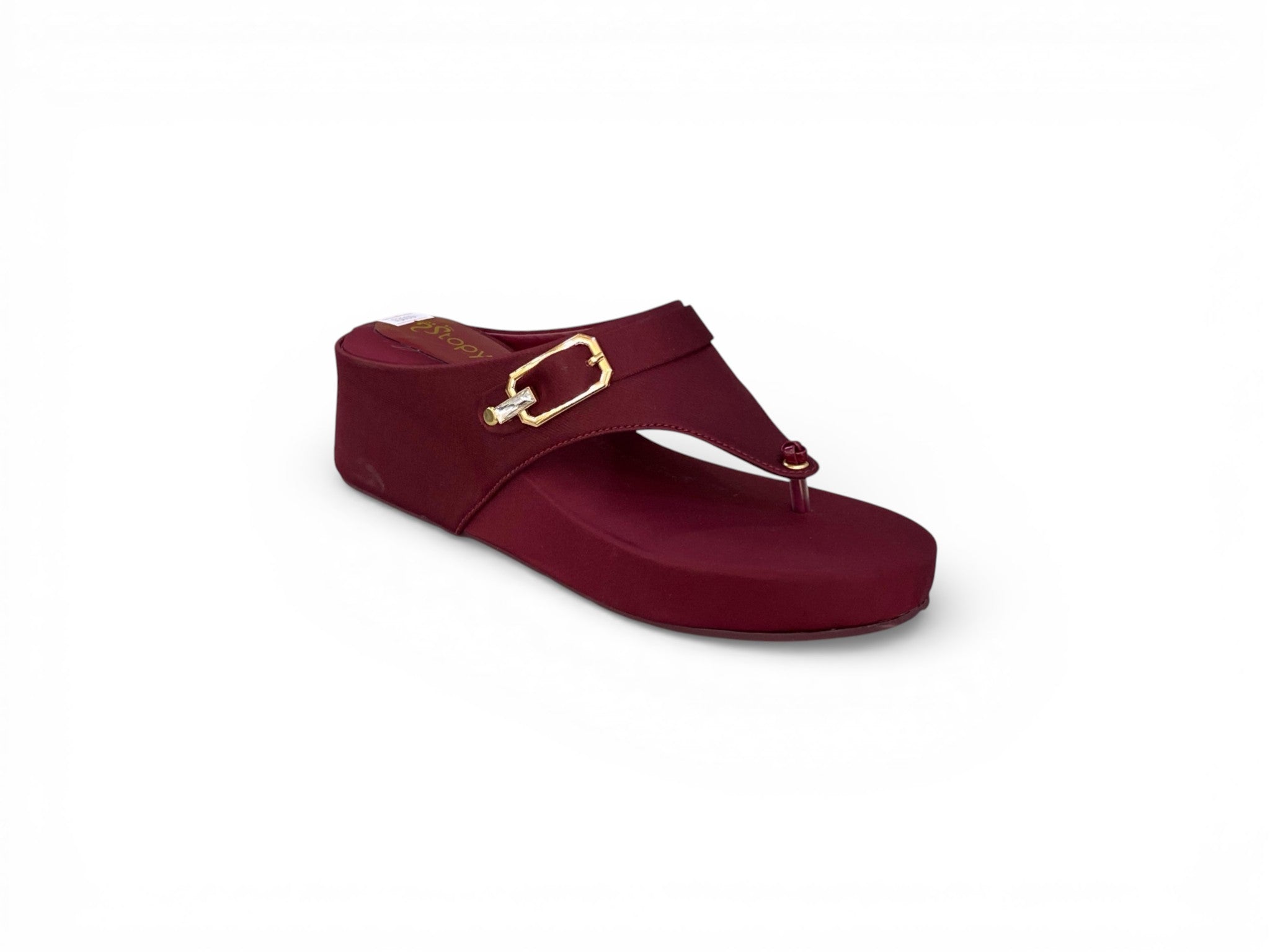 Butterfly-Buckle Wedge Sandals
