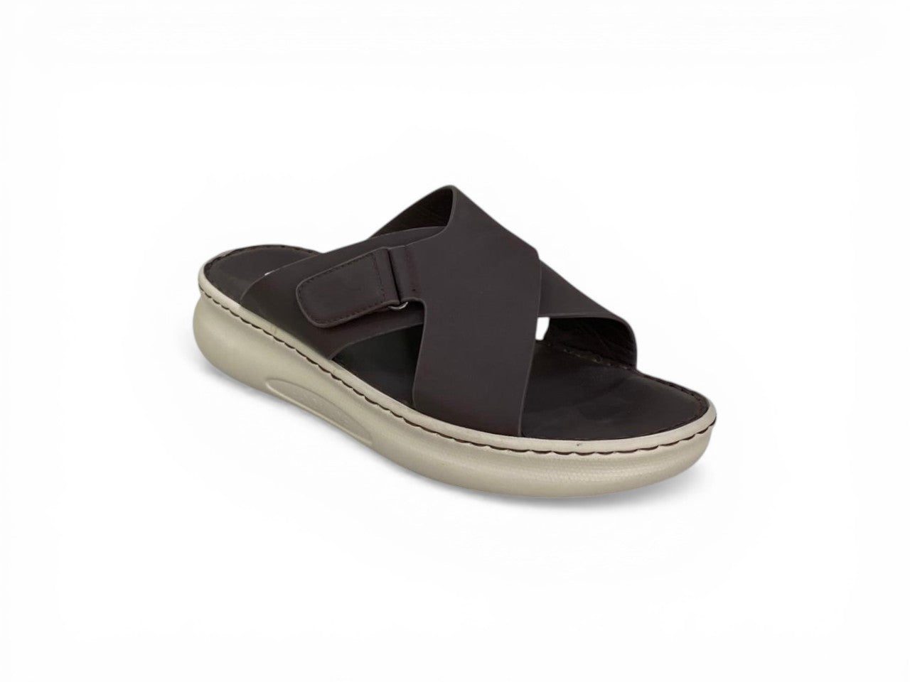 Tan Criss-Cross Orthopedic Sandals