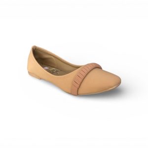 Tan Pointed-Toe Pumps with Ribbed Vamp