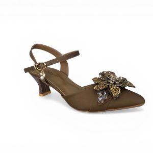 Regal Bloom Rhinestone Court Shoes