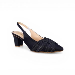 Sofia Woven Slingback – Navy/Black