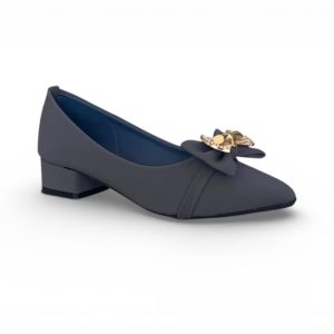 The Elegant Bow-Accented Block-Heel Pump