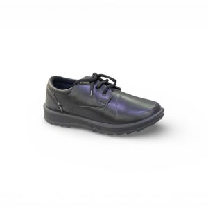 "Boys' Classic Black Lace-Up School Shoes".