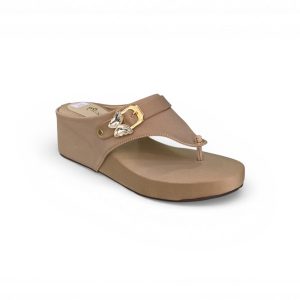 Butterfly-Buckle Wedge Sandals