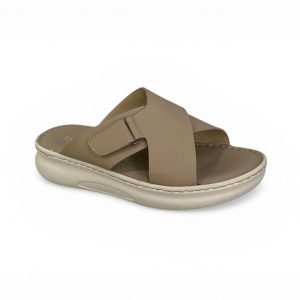 Tan Criss-Cross Orthopedic Sandals